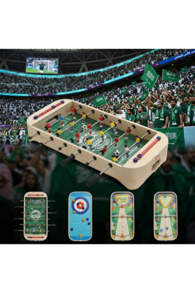 Hibobi Premium 4-in-1 World Cup Soccer Game Table, Foosball, Bowling, Curling...