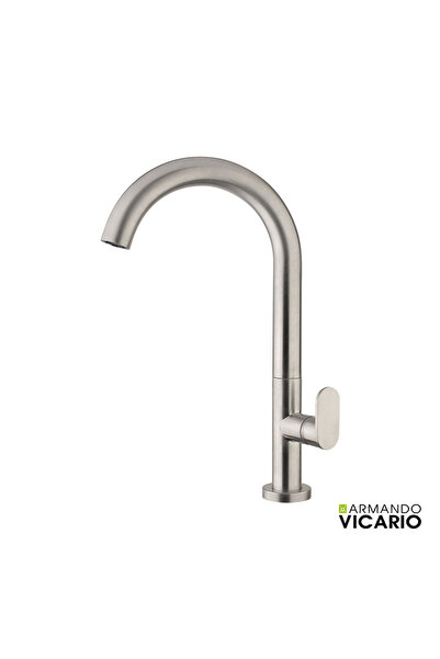 VICARIO Μπαταρία Νιπτήρα Ψηλή με Βαλβίδα Clic-Clac Λεπτού Σχεδιασμού Inox 500...