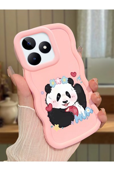 Hontinga Realme Note 50 Compatible Case Camera Protector Pink Silicone Couple...