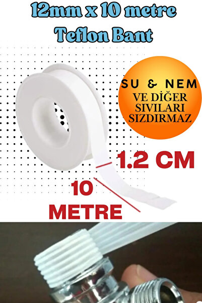 KAYRA LEATHER CRAFT Teflon Sızdırmazlık Bandı 12 mm x 10 Mt - Su Tesisat ve Y...