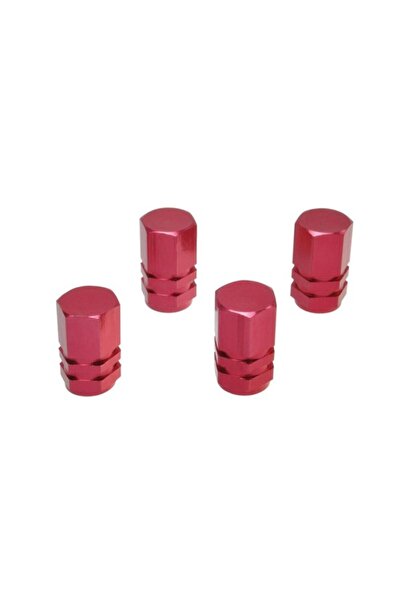 AUTOMAX Set capacele auto pentru ventil hexagon rosu, 4 buc.