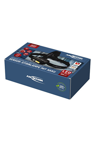 ANSMANN Lanterna frontala HD800RS, 800lm, neagra, cu senzor de miscare, acumu...