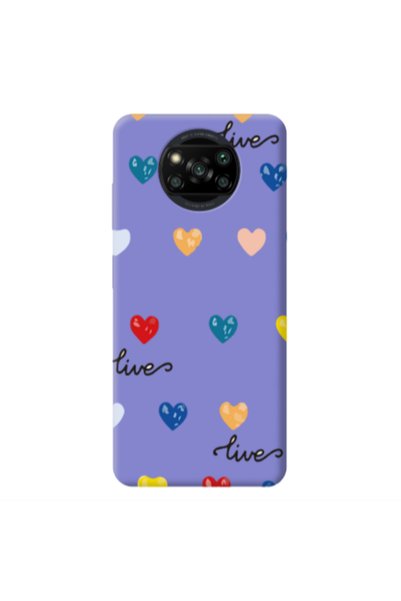 Other Xiaomi Poco X3 /X3 Pro Heart Lives Purple Colored Silicone TPU Θήκη