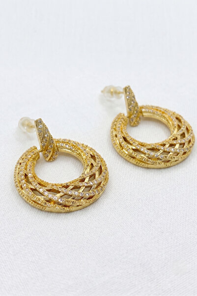 özgül takı ve tasarım Ring Model Zircon Stone Gold Color Stainless Steel Wome...