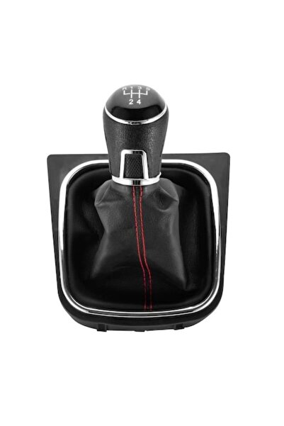 MOTOR10 Nucă schimbător de viteze cu piuliță, cusături roșii, pentru VW Golf ...