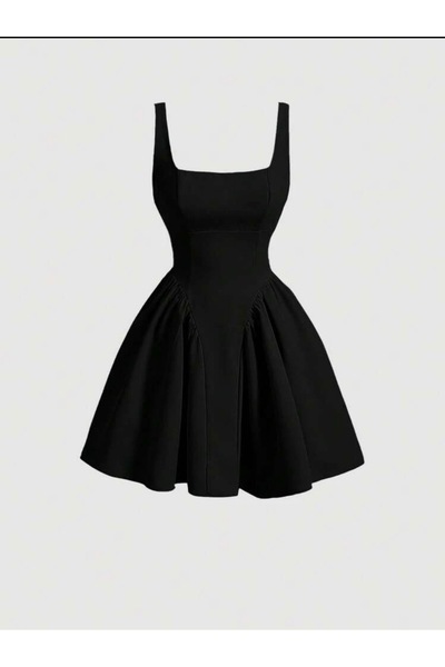 Dressco Matilda - Μίνι φόρεμα από ύφασμα κρεπ με βολάν και τιράντες