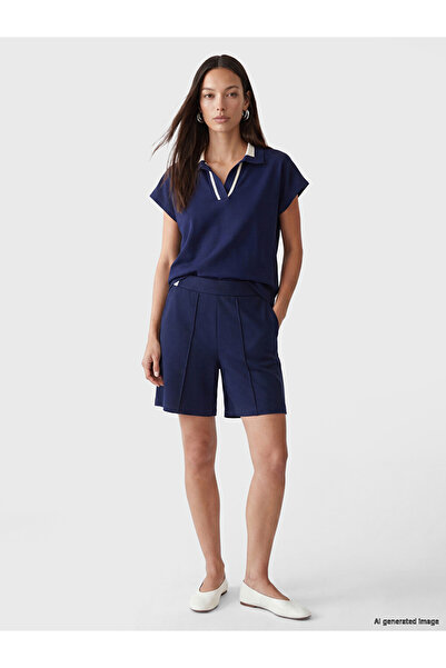 LC Waikiki Navy Blue Elastic Waist Soft Touch Women's Shorts