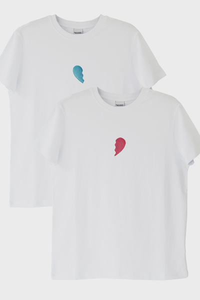 NUUGG Half Heart Design Couple Combination T-Shirt - Valentine's Day Gift