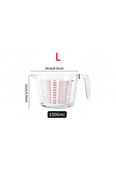 Choice 1000ml Large-Capacity Glass Measuring Cup with Handle & Scale: Heat-Re...