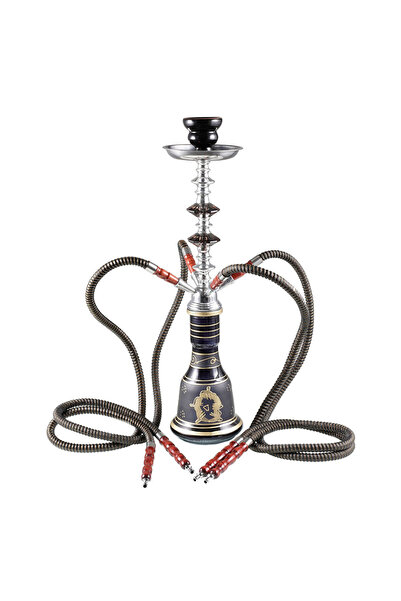 choice2 Black 21inch Height Shisha Full Set Glass Base 4 Hoses Ceramic Bowl H...