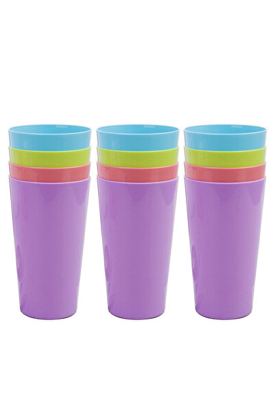 Choice3 501-600ml 12 pcs Mixed Colors Reusable Plastic Cups 18 OZ / 530ML - P...