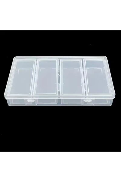 Choice 1PC 4 Adjustable Dividers Clear Plastic Storage Organizer Box - Craft ...