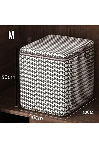 Choice3 M 50x50x40cm 1PC Houndstooth Storage Bag Large Capacity Folding Cloth...