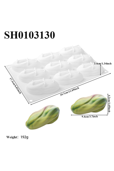 Choice1 SH0103130 4 or 9-Cavity Pistachio Silicone Mold Chocolate Dessert Pud...