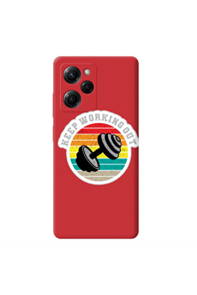 Other Xiaomi Poco X5 Pro Keep working out Red Colored Silicone TPU Θήκη