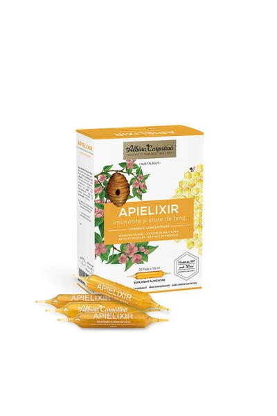Albina Carpatina Apielixir Imunitate si Stare de Bine cu Miere, Laptisor de m...