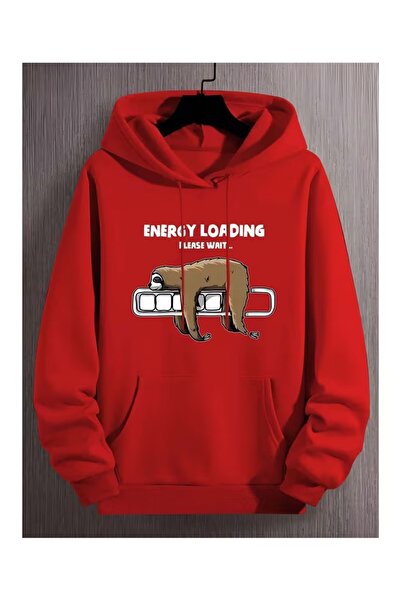 ZİYMO Unisex Hooded Printed Relaxed Fit Sweatshirt