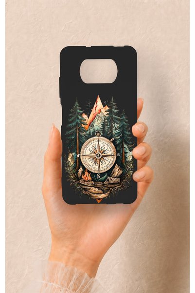 Vip Case حافظة سيليكون متوافقة مع Poco X3 بنمط Compass Forest