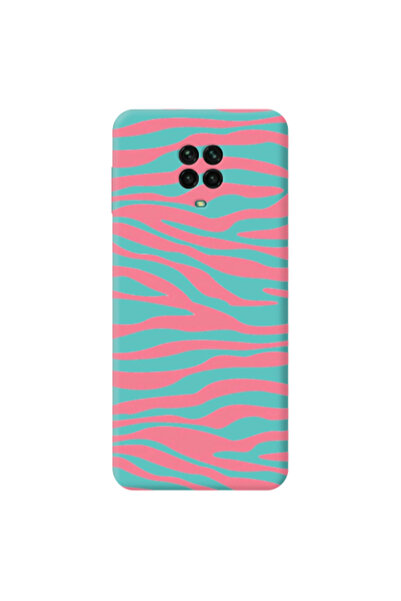 Other Xiaomi Redmi Note 9 Pro Pink Zebra Turquoise Colored Silicone TPU Θήκη