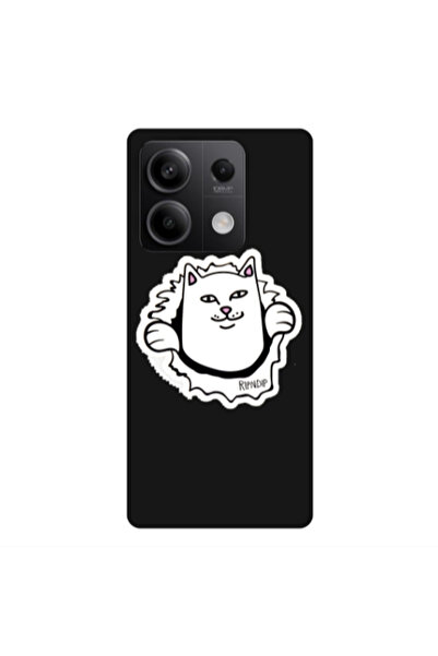 Other Xiaomi Redmi Note 13Pro 5G White cat Black Colored Silicone TPU Θήκη