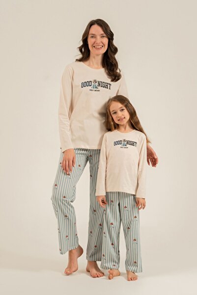 Arnetta Mother Daughter Sweet Dreams Κρεμ Μακρυμάνικο Σετ Πιτζάμες AR3734-A-V1