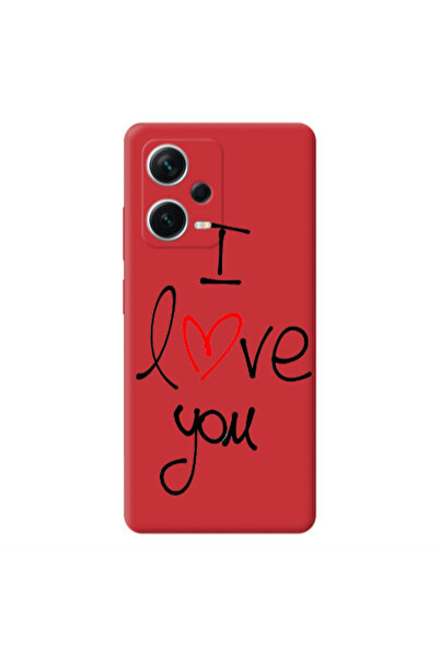 Other Xiaomi Poco X5 i love you Red Colored Silicone TPU Θήκη