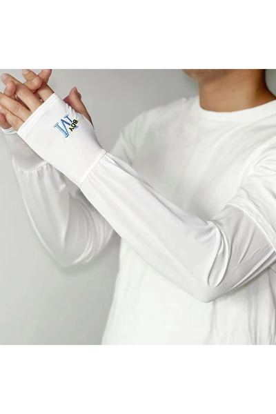 Choice1 WHITE 1 Pair Mens Women Ice Arm Sleeves Sunscreen Elastic Driving Glo...