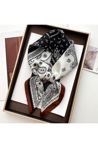 choice2 شال حريري مربع 70x70 سم 01 2025 للنساء، وشاح مطبوع، ربطة رأس، فولار، ...