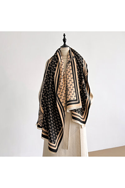 Choice black 2025 Women's Luxury Brand Cashmere Winter Shawl - Vintage Allove...