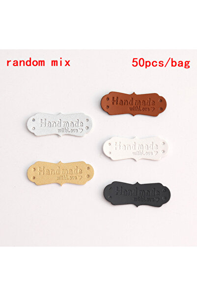 Choice5 multicolor 50pcs PU Leather Labels Tags For Handmade DIY Hats Bags Ha...