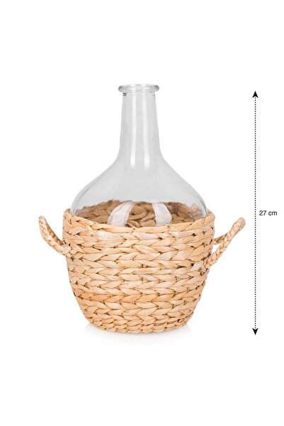 LC Waikiki LCW HOME Renksiz Hasır Kulplu Cam Vazo 27 Cm