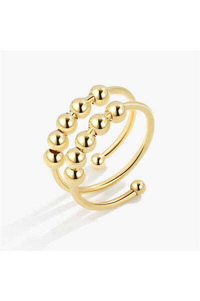 Choice14 resizable TJZ119 Luxury Rose Flower Rotating Anxiety Ring For Women ...