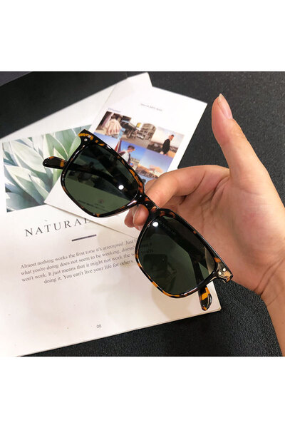 choice2 MULTI green Rectangle Sunglasses Women Men Polygon Vintage Brand Desi...