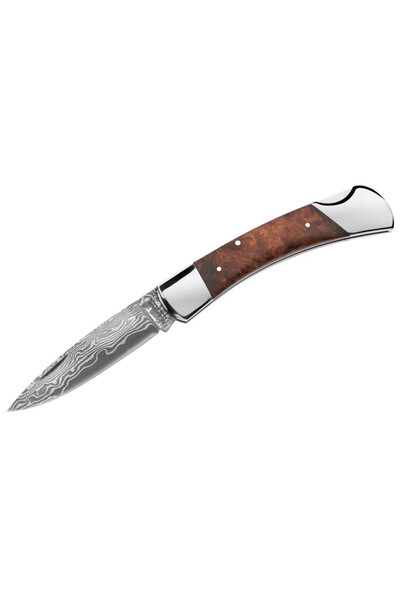 OEM Briceag Magnum Damast Lord, Otel, Maner din lemn, Maro/Argintiu