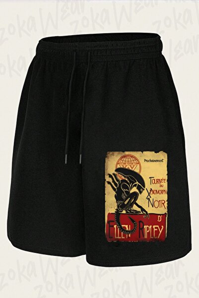 ZOKAWEAR Unisex Tourne Du Xenomorph Noi Design Printed Shorts