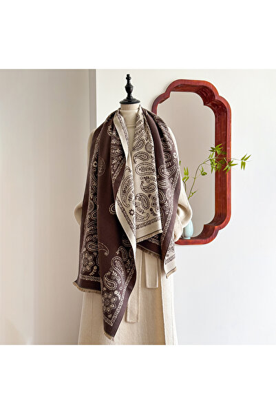 choice2 Burgundy Luxury Winter Cashmere Scarf Women Design Warm Pashmina Blan...