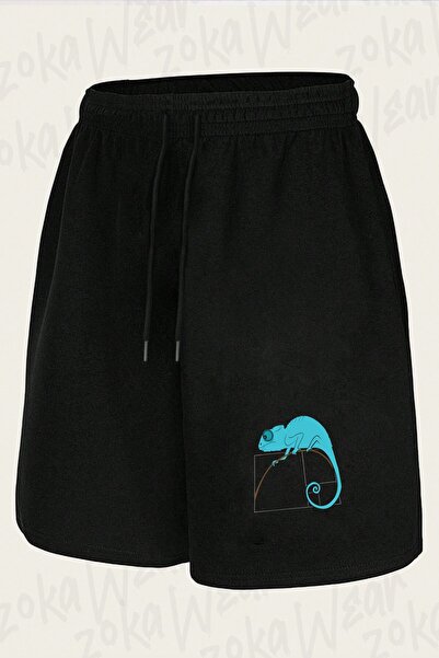 ZOKAWEAR Unisex Fibonacci Spiral Chameleon Design Printed Shorts