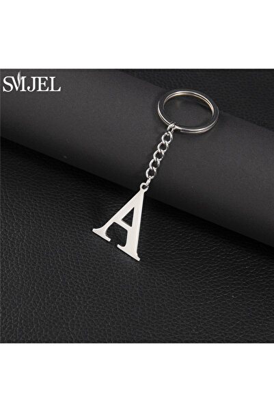 Choice A Charm New 26 Letter Stainless Steel Keychain for Men Women Punk Silv...