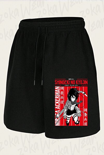 ZOKAWEAR Unisex Aot Mikasa Ackerman Anime Design Printed Shorts