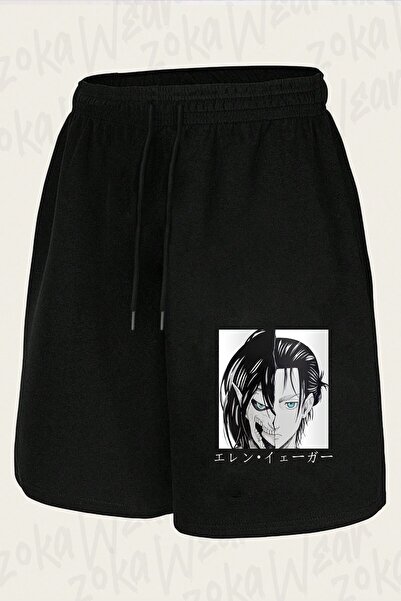 ZOKAWEAR Unisex Σορτς με στάμπα Attack On Titan Eren Yeager v5