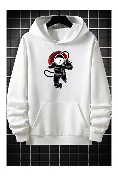 ZİYMO Unisex Hooded Printed Relaxed Fit Sweatshirt