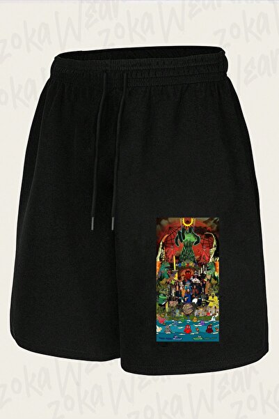 ZOKAWEAR شورت مطبوع بتصميم كولاج Gizzard and the Lizard Wizard للجنسين