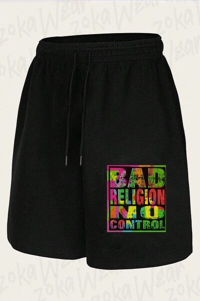 ZOKAWEAR Unisex Bad Religion Design Printed Shorts
