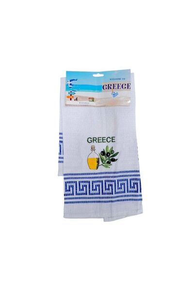 Tradesor Πετσέτα ποτηρόπανο Souvenir με κέντημα - Σετ 12pcs - Greece - 416129