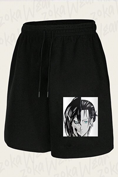 ZOKAWEAR شورت مطبوع بتصميم Attack On Titan Eren Yeager v3 للجنسين