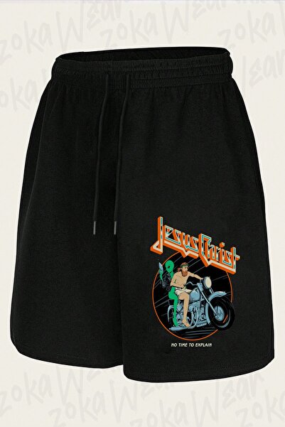 ZOKAWEAR Unisex Σορτς με στάμπα  "Jesus No Time To Explain "