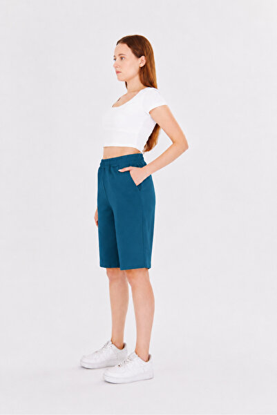 TRENDHİLL Women's Cotton Capri K.Petrol-7003