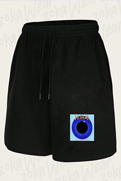 ZOKAWEAR شورت مطبوع بتصميم روك من ديف ليبارد للجنسين
