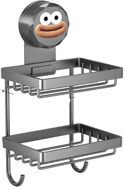 Arabest Grey No Drilling Double Soap Bar Holder, Wall-Mounted Non-Punch Soap ...