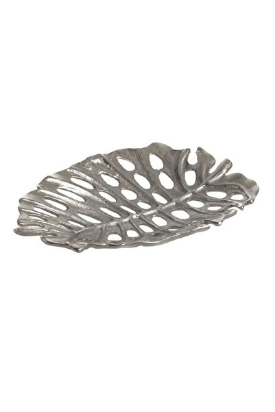 inart Διακοσμητικό Φύλλο Πιατέλας 3-70-388-0356 26x17x3εκ. Ασημί